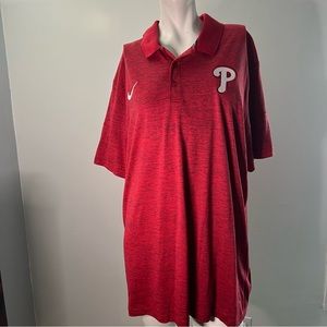 Phillies Nike Tee Collared quarter button genuine merchandise polyester mens XL